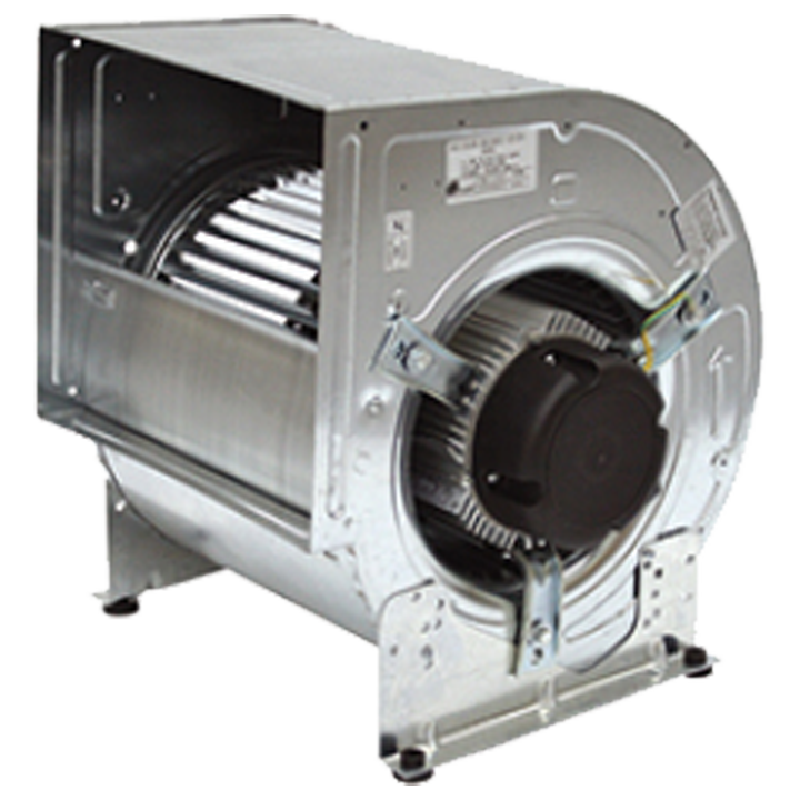 Serie BD 3V - Dobbeltsugende centrifugalventilator med hus af galvaniseret stål. Forudkrummet ventilatorhjul af glasfiberforstærket polyamid eller galvaniseret stål
