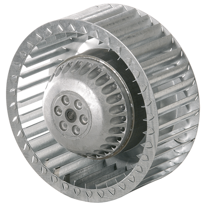 Serie TE - Radialventilator med forudkrummet ventilatorhjul af galvaniseret stål

