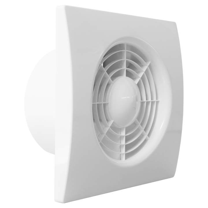 Serie QS - Badeværelsesventilator for udsugning fra badeværelser, toiletter og små rum gennem et kort rør til det fri . Kan monteres på væg, loft og vindue. Kan leveres med indbygget timer og hygrostat
