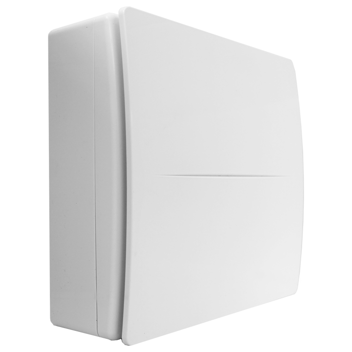 Serie QX - Kraftfuld badeværelsesventilator med 2-hastighedsmotor for udsugning fra badeværelser, toiletter og mellemstore rum gennem et længere rørsystem til det fri. Kan monteres på væg og loft. Kan leveres med indbygget timer og hygrostat
