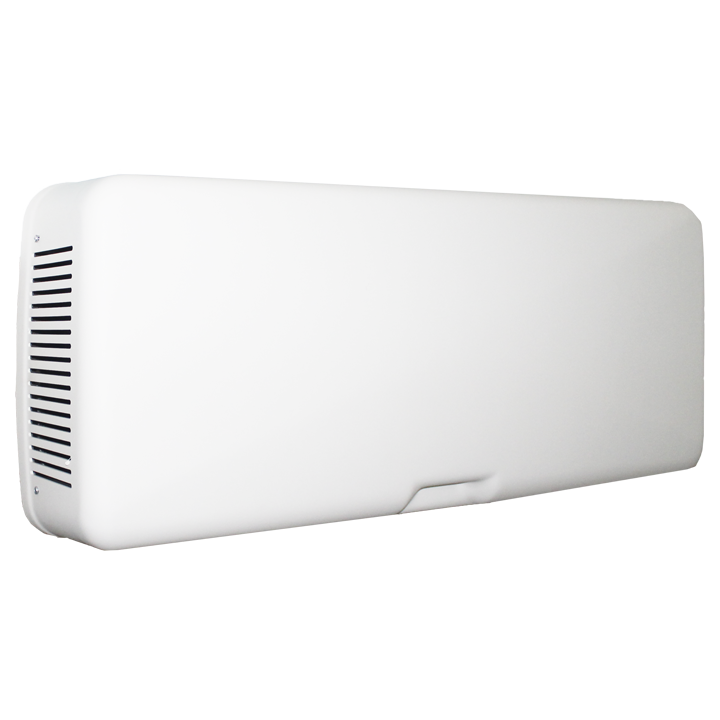 Serie QR M - Decentralt varmegenvindingsaggregat med modstrømsveksler. Huset er af plast (ABS), RAL 9010. Den interne struktur er af EPP (ekspanderet polypropylen), som reducerer lydudstrålingen og maksimerer lufttætheden og den termiske isolation. For anvendelse i bl.a. kontorer, venteværelser og klasseværelser.

